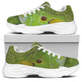 Green Pit Viper Print White Chunky Shoes