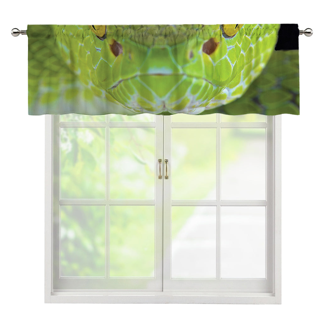 Green Pit Viper Print Window Valance