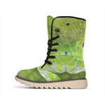 Green Pit Viper Print Winter Boots