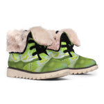 Green Pit Viper Print Winter Boots