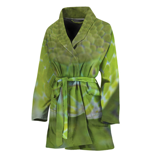 Green Pit Viper Print Women's Bathrobe