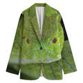 Green Pit Viper Print Women's Cotton Blazer