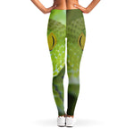 Green Pit Viper Print Women's Leggings