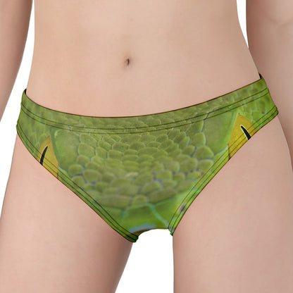 Green Pit Viper Print Women's Panties