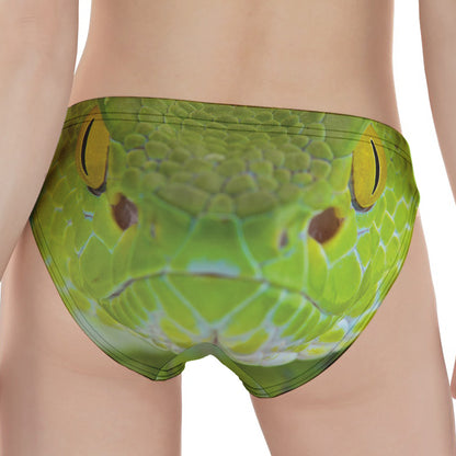 Green Pit Viper Print Women's Panties