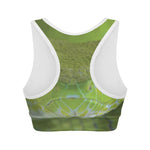 Green Pit Viper Print Women's Sports Bra