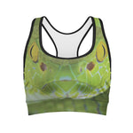 Green Pit Viper Print Women's Sports Bra