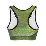 Green Pit Viper Print Women's Sports Bra