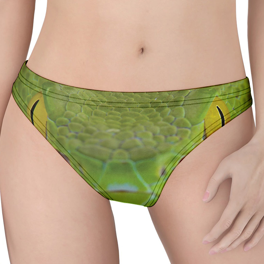 Green Pit Viper Print Women's Thong