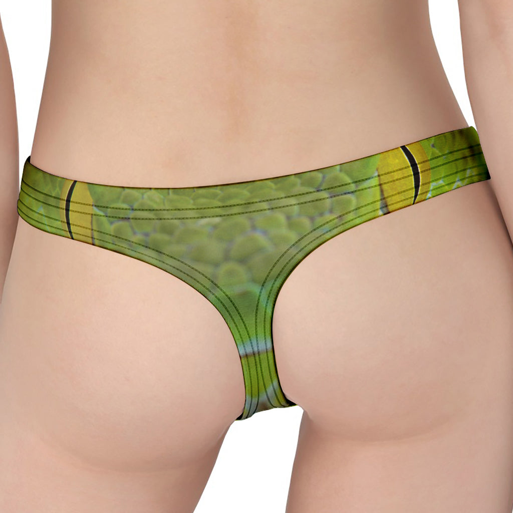 Green Pit Viper Print Women's Thong