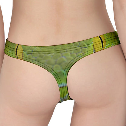 Green Pit Viper Print Women's Thong