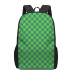 Green Plaid Saint Patrick's Day Print 17 Inch Backpack