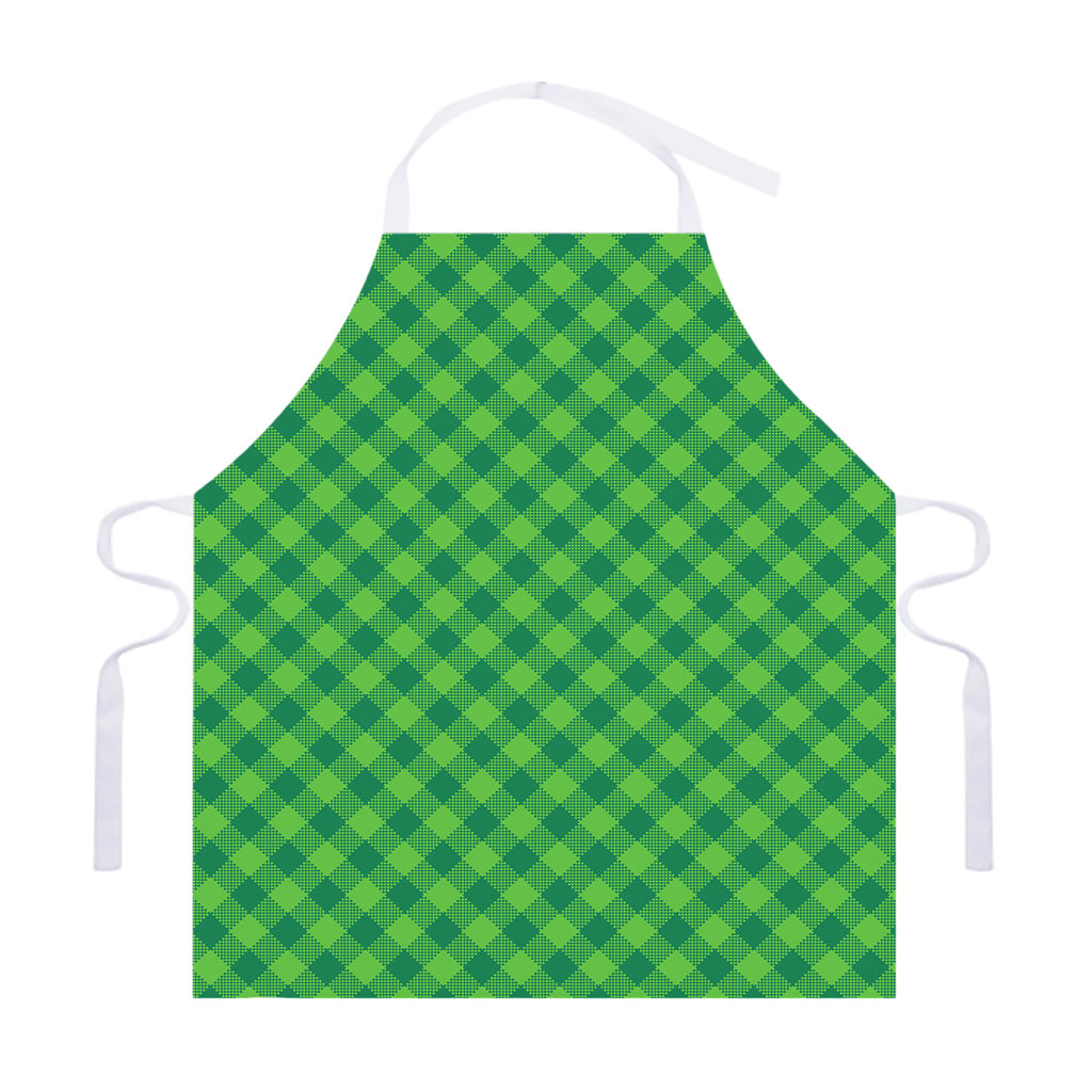 Green Plaid Saint Patrick's Day Print Adjustable Apron