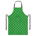 Green Plaid Saint Patrick's Day Print Bib Apron With Pocket