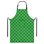 Green Plaid Saint Patrick's Day Print Bib Apron With Pocket