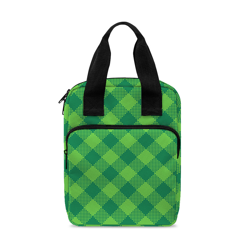 Green Plaid Saint Patrick's Day Print Bible Tote Bag