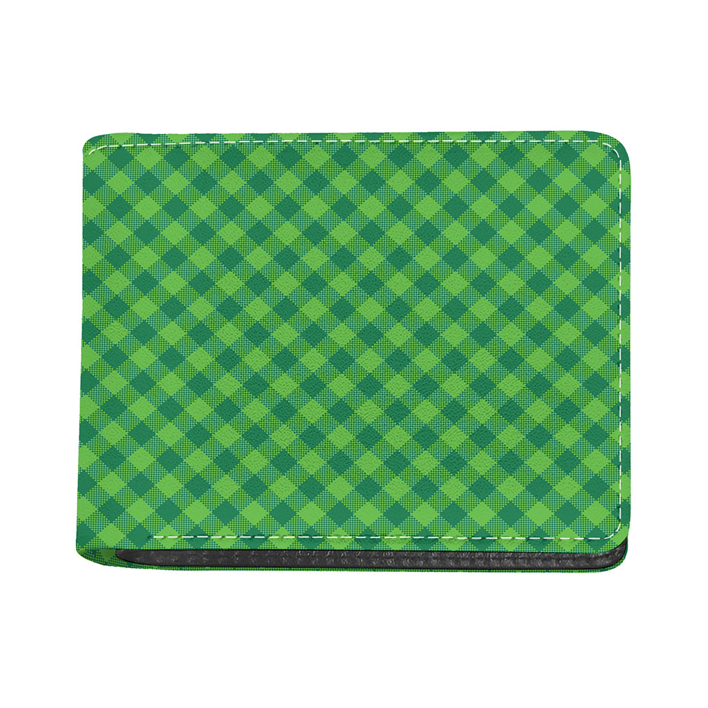 Green Plaid Saint Patrick's Day Print Bifold Wallet