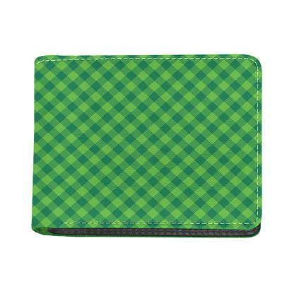 Green Plaid Saint Patrick's Day Print Bifold Wallet