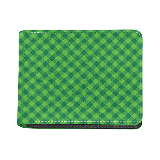 Green Plaid Saint Patrick's Day Print Bifold Wallet