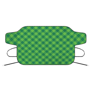 Green Plaid Saint Patrick's Day Print Car Windshield Snow Cover