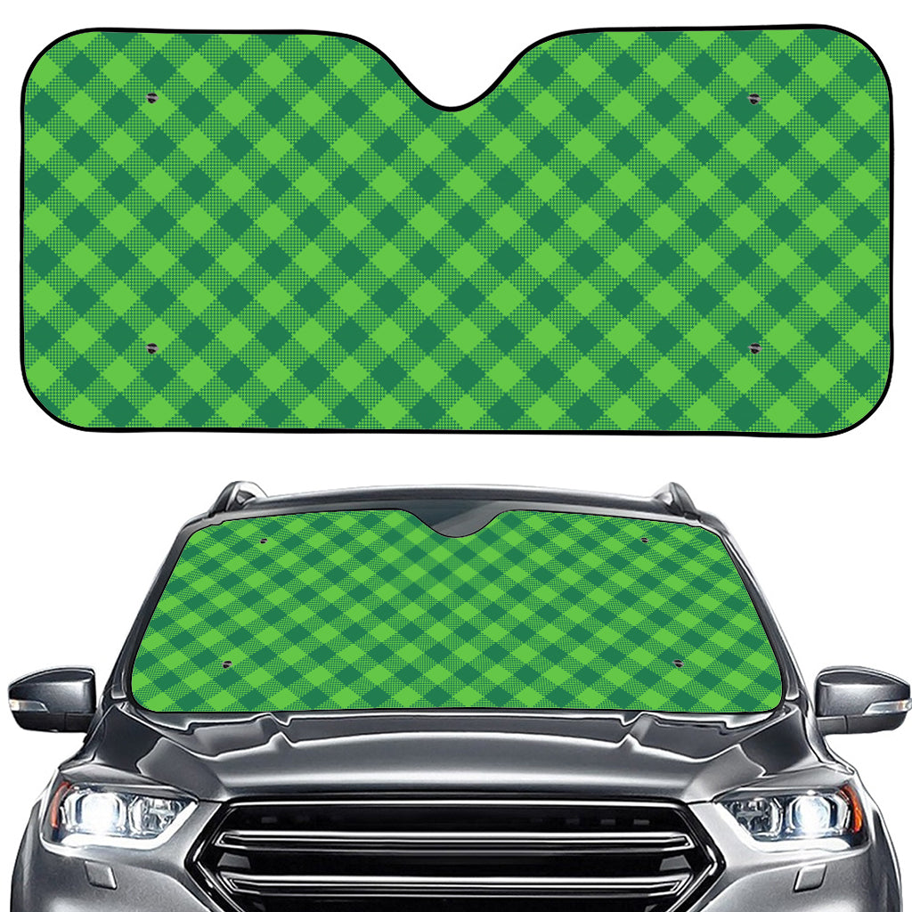 Green Plaid Saint Patrick's Day Print Car Windshield Sun Shade