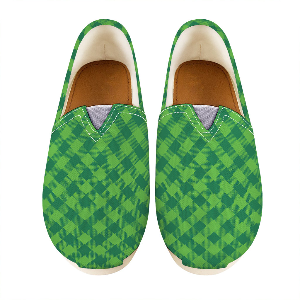 Green Plaid Saint Patrick's Day Print Casual Shoes