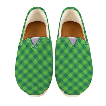 Green Plaid Saint Patrick's Day Print Casual Shoes