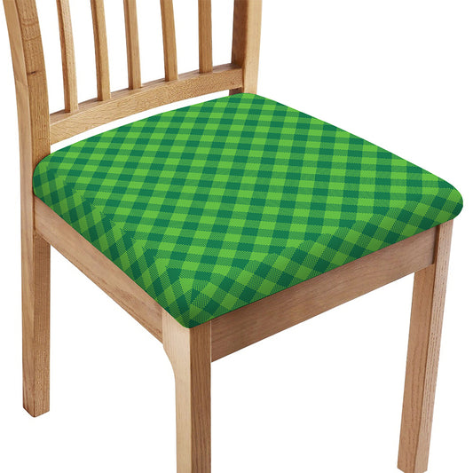 Green Plaid Saint Patrick's Day Print Chair Cushion Cover