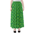 Green Plaid Saint Patrick's Day Print Chiffon Maxi Skirt
