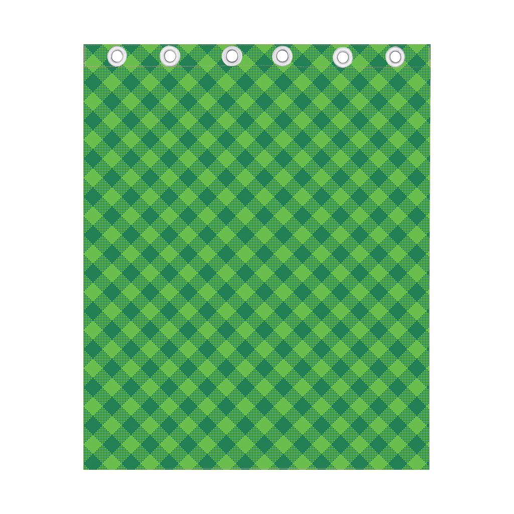 Green Plaid Saint Patrick's Day Print Curtain