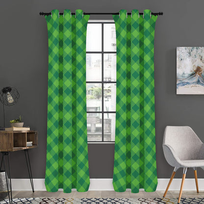 Green Plaid Saint Patrick's Day Print Curtain
