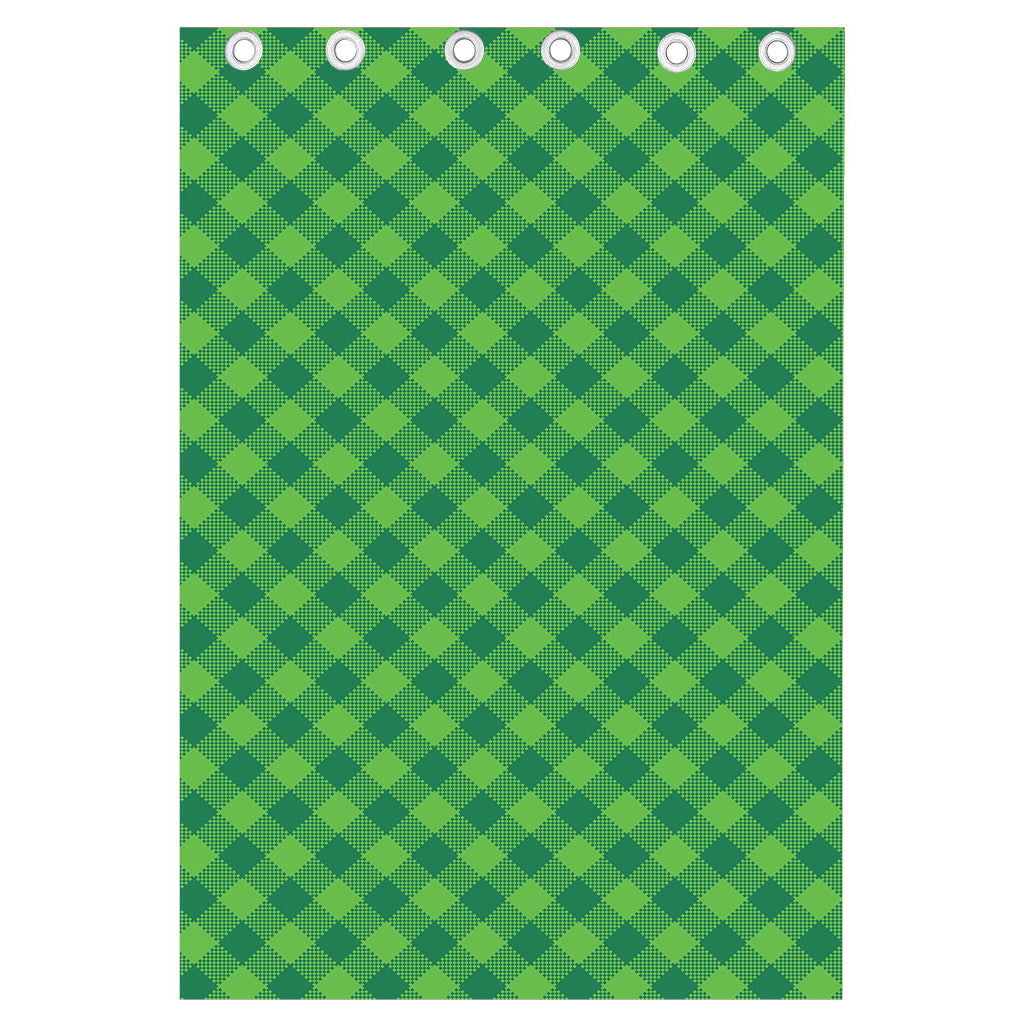 Green Plaid Saint Patrick's Day Print Curtain