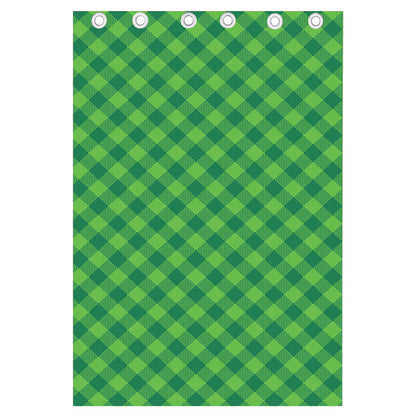 Green Plaid Saint Patrick's Day Print Curtain
