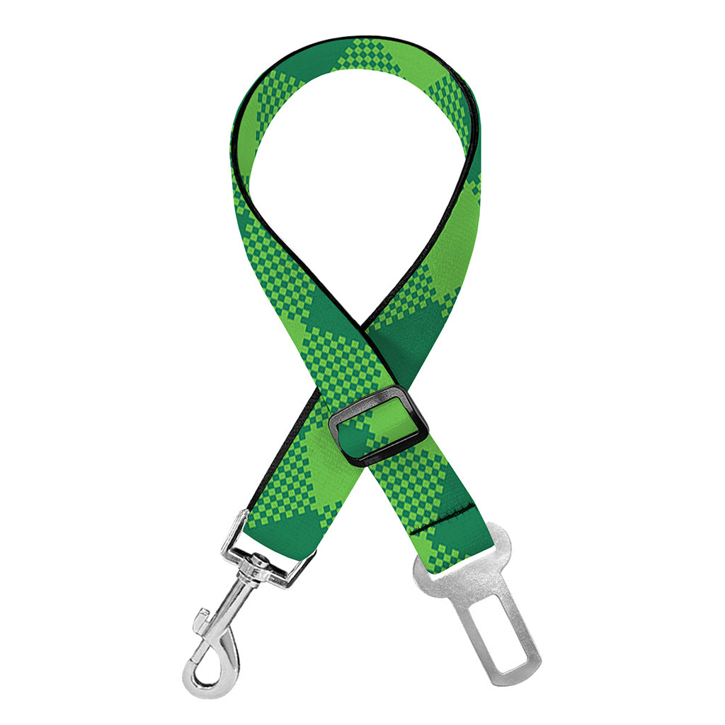 Green Plaid Saint Patrick's Day Print Dog Seat Belt