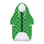 Green Plaid Saint Patrick's Day Print Dog Zip Up Hoodie