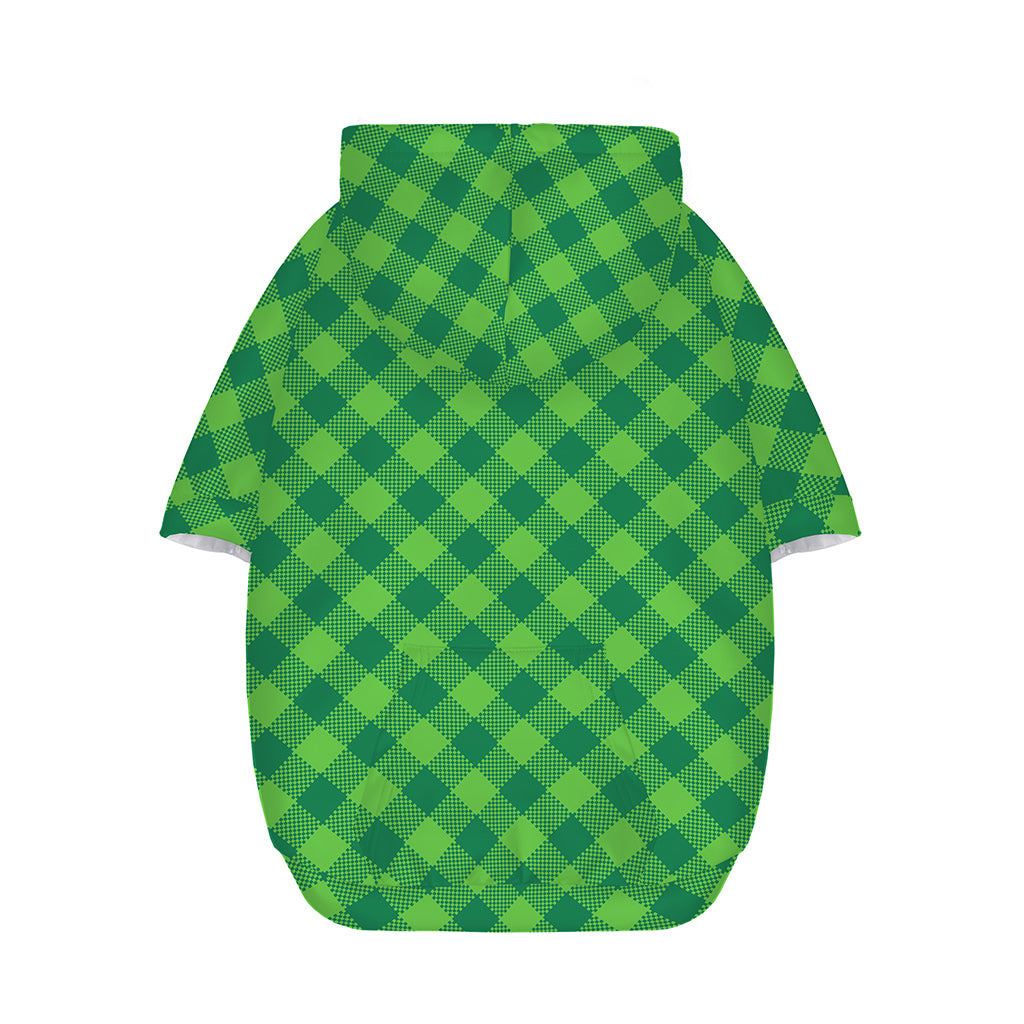 Green Plaid Saint Patrick's Day Print Dog Zip Up Hoodie