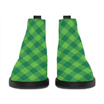 Green Plaid Saint Patrick's Day Print Flat Ankle Boots