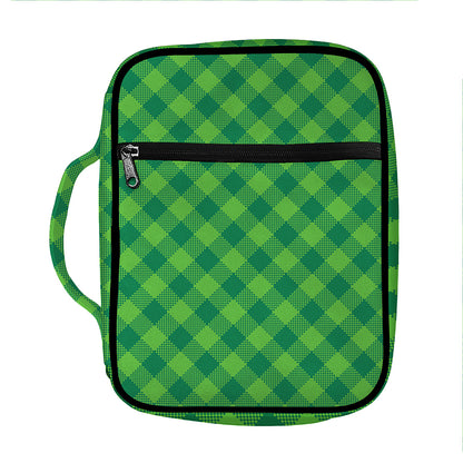 Green Plaid Saint Patrick's Day Print Front Pocket Bible Bag