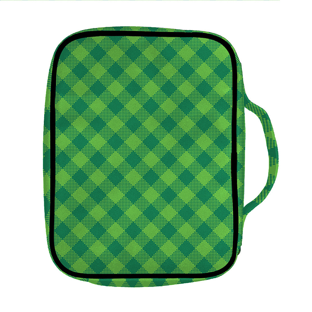 Green Plaid Saint Patrick's Day Print Front Pocket Bible Bag