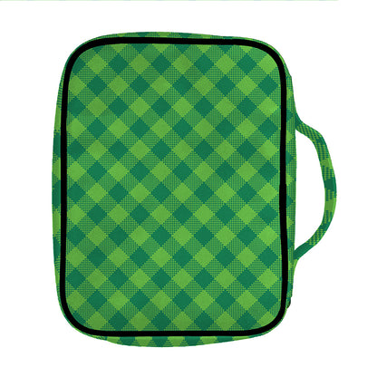 Green Plaid Saint Patrick's Day Print Front Pocket Bible Bag
