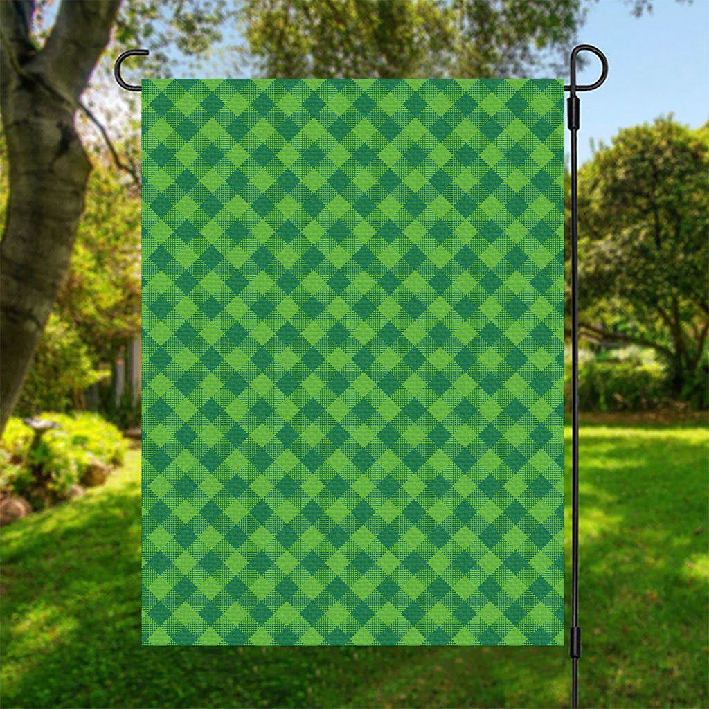 Green Plaid Saint Patrick's Day Print Garden Flag