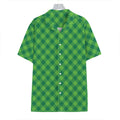 Green Plaid Saint Patrick's Day Print Hawaiian Shirt