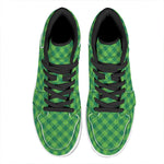 Green Plaid Saint Patrick's Day Print High Top Leather Sneakers