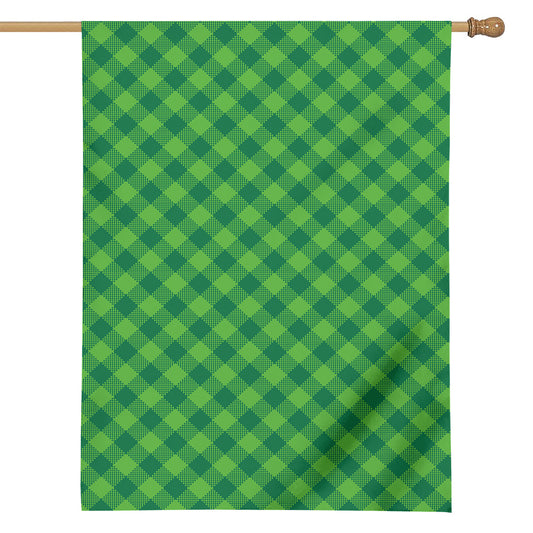 Green Plaid Saint Patrick's Day Print House Flag