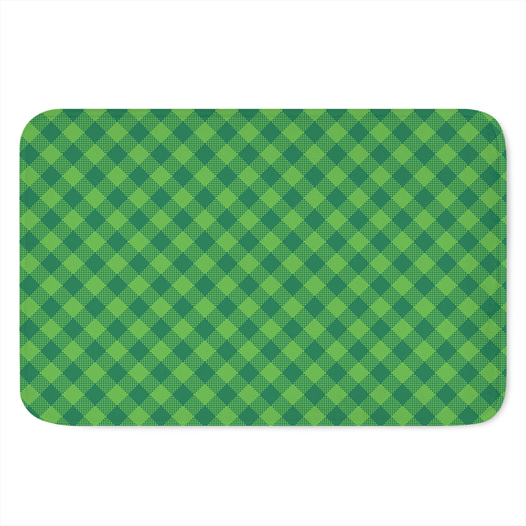 Green Plaid Saint Patrick's Day Print Indoor Door Mat