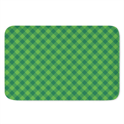 Green Plaid Saint Patrick's Day Print Indoor Door Mat