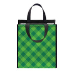 Green Plaid Saint Patrick's Day Print Insulated Lunch Tote