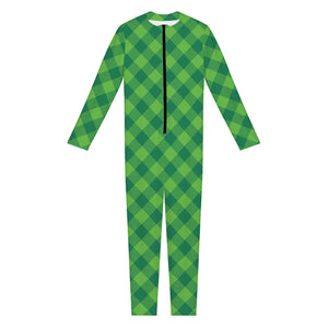 Green Plaid Saint Patrick's Day Print Jumpsuit