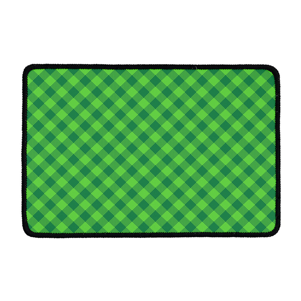 Green Plaid Saint Patrick's Day Print Kitchen Mat