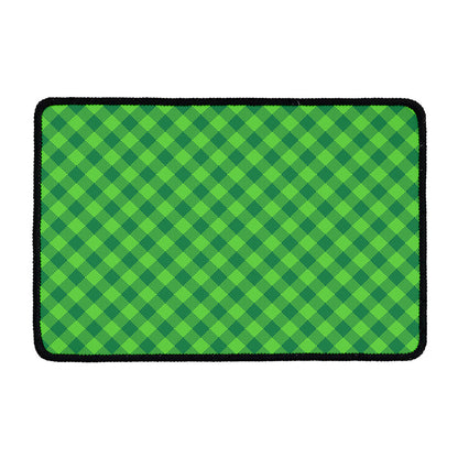 Green Plaid Saint Patrick's Day Print Kitchen Mat